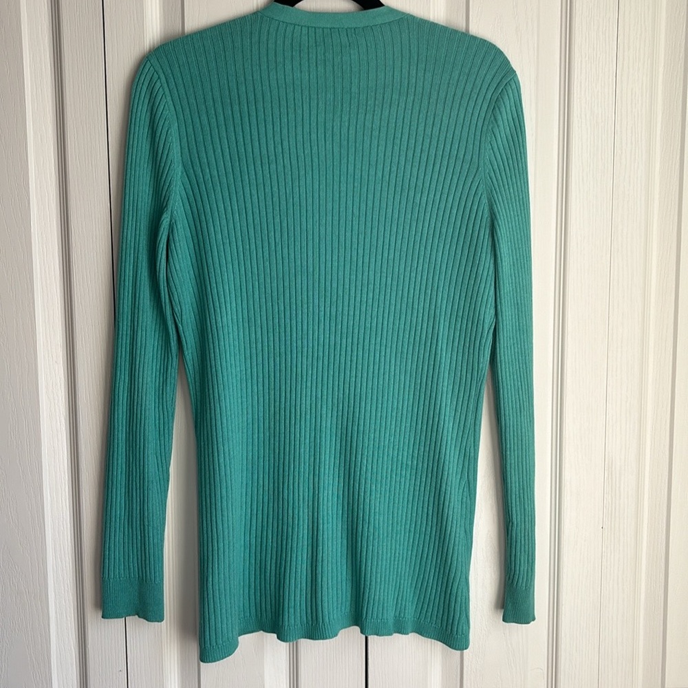 Lauren Ralph Lauren Exclusive Silk/Cashmere Ribbed Cardigan - Picture 5 of 7